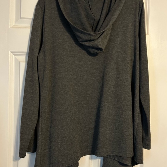 Bobeau Charcoal Hooded Open Cardigan - Picture 4 of 4